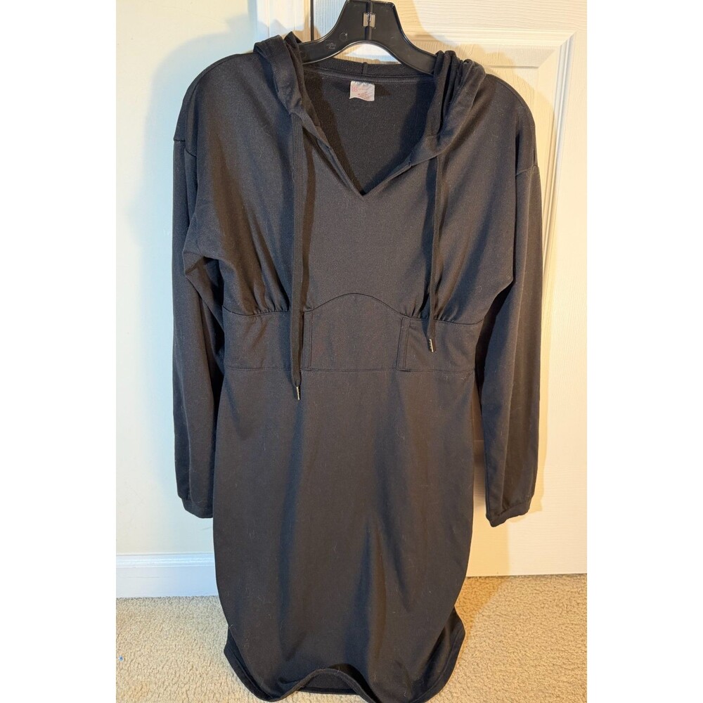 No Boundaries Juniors Medium 7-9 Black Corset Waist Hoodie Sweatshirt Dress